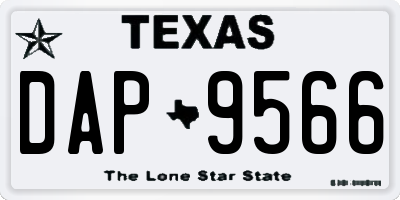 TX license plate DAP9566