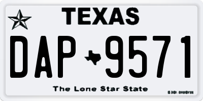 TX license plate DAP9571