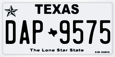 TX license plate DAP9575
