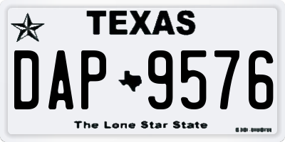 TX license plate DAP9576