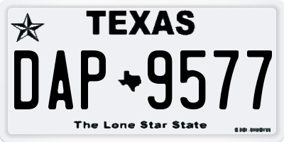 TX license plate DAP9577