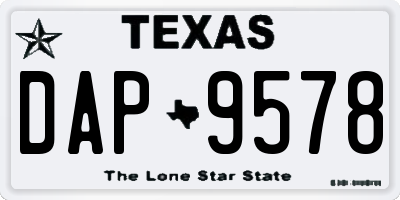 TX license plate DAP9578