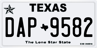 TX license plate DAP9582