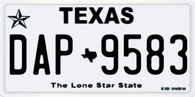 TX license plate DAP9583