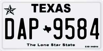 TX license plate DAP9584