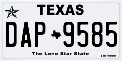 TX license plate DAP9585