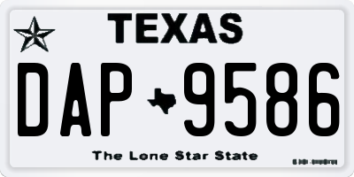TX license plate DAP9586