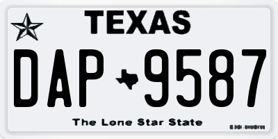 TX license plate DAP9587