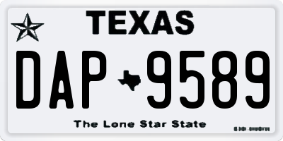 TX license plate DAP9589