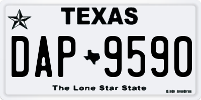 TX license plate DAP9590
