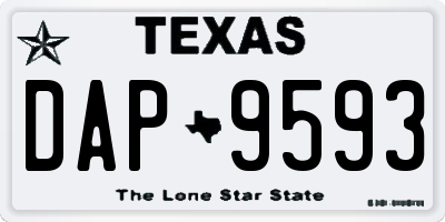 TX license plate DAP9593