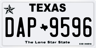 TX license plate DAP9596
