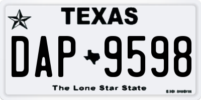 TX license plate DAP9598