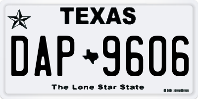 TX license plate DAP9606