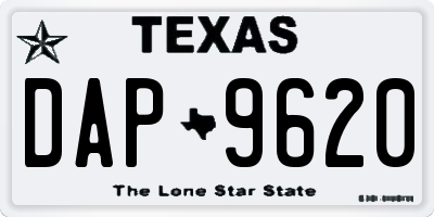 TX license plate DAP9620