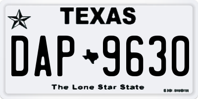 TX license plate DAP9630