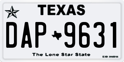 TX license plate DAP9631