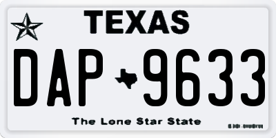 TX license plate DAP9633