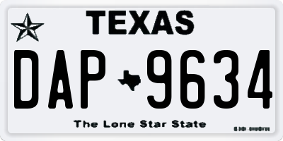 TX license plate DAP9634