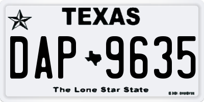 TX license plate DAP9635