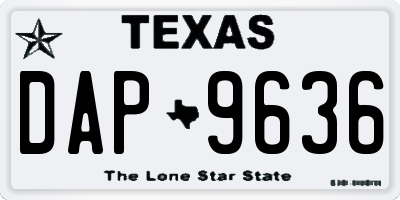 TX license plate DAP9636