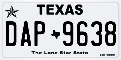 TX license plate DAP9638