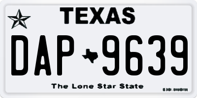 TX license plate DAP9639
