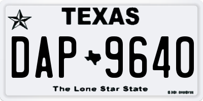 TX license plate DAP9640