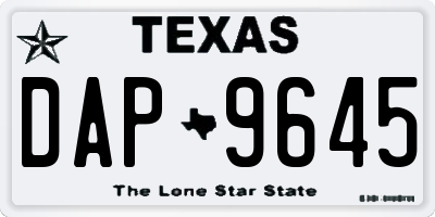 TX license plate DAP9645
