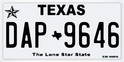 TX license plate DAP9646