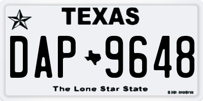 TX license plate DAP9648