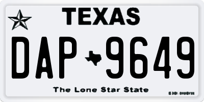TX license plate DAP9649