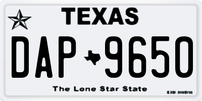 TX license plate DAP9650