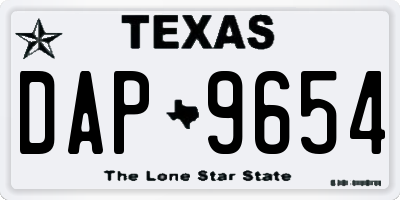 TX license plate DAP9654