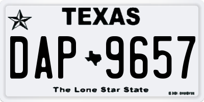 TX license plate DAP9657
