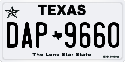 TX license plate DAP9660