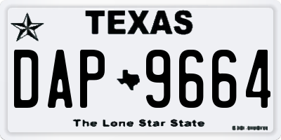 TX license plate DAP9664
