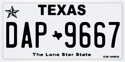 TX license plate DAP9667