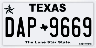TX license plate DAP9669