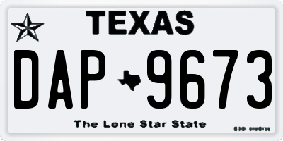 TX license plate DAP9673