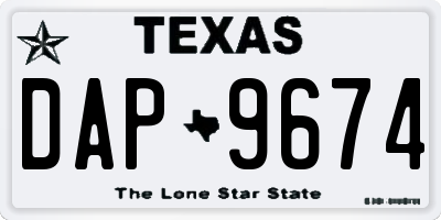 TX license plate DAP9674