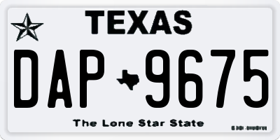 TX license plate DAP9675
