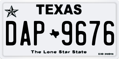 TX license plate DAP9676