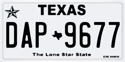 TX license plate DAP9677