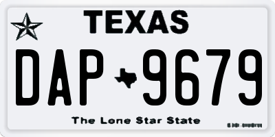 TX license plate DAP9679
