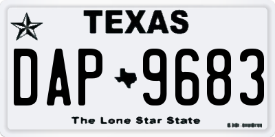 TX license plate DAP9683