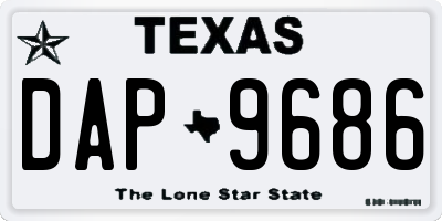 TX license plate DAP9686