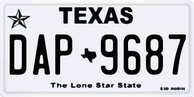 TX license plate DAP9687