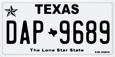 TX license plate DAP9689