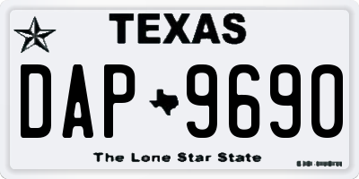 TX license plate DAP9690